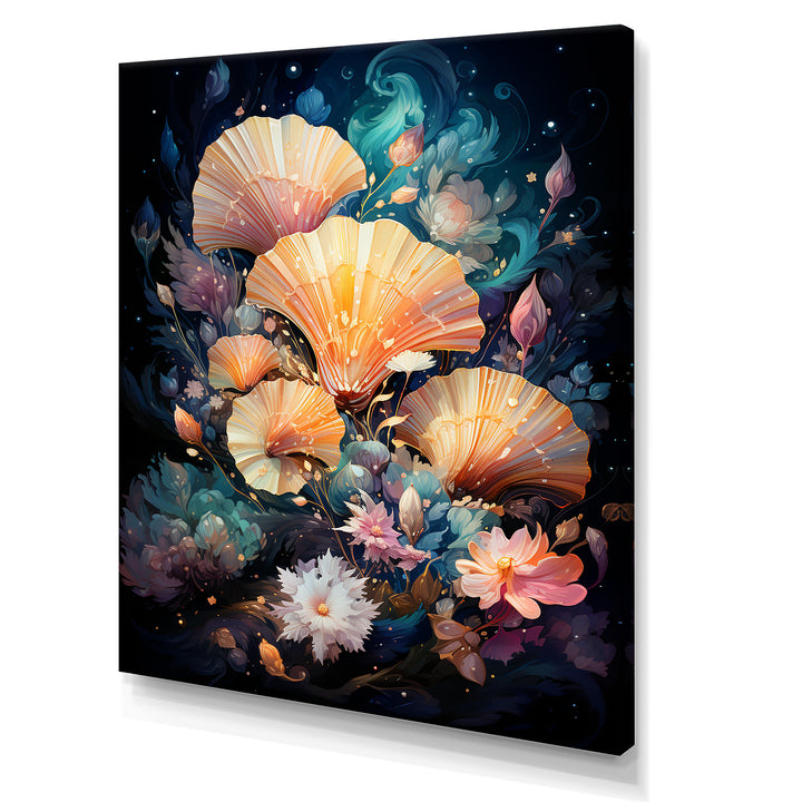 Seashells In A Cosmic Galaxy - Seashell Living Room Wall Art