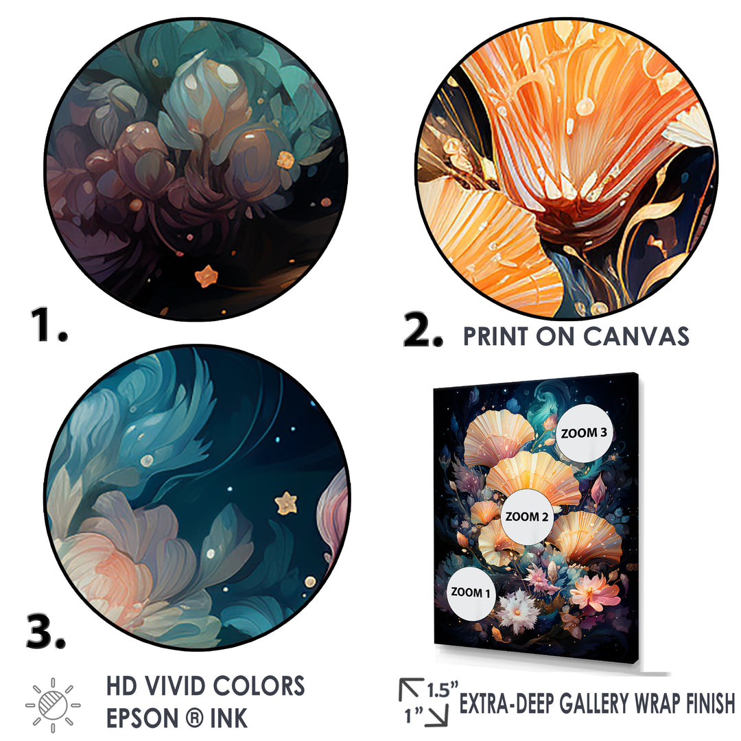 Seashells In A Cosmic Galaxy - Seashell Living Room Wall Art