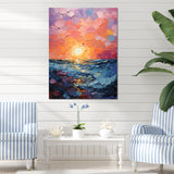 Coastal Harmony Dreamscape Sunset - Seashell Canvas Wall Art