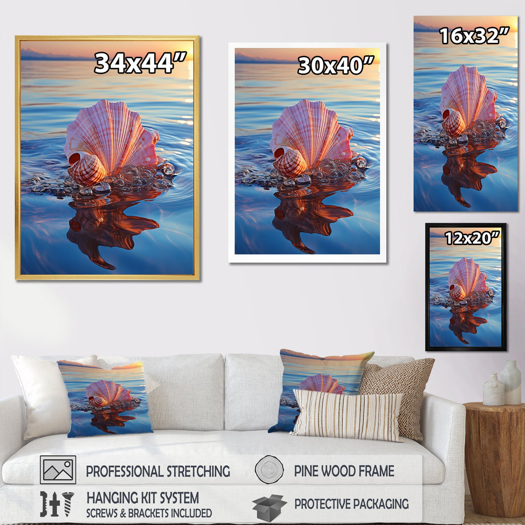 Seashell Oceanic Elegance At Sunset - Seashell Wall Art Prints