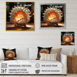 Magical Golden Seashell Relics - Beige Seashell Wall Art
