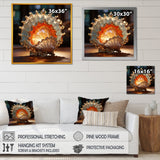 Magical Golden Seashell Relics - Beige Seashell Wall Art