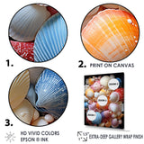 Seashells On Dreamy Tide - Seashell Framed Canvas Art