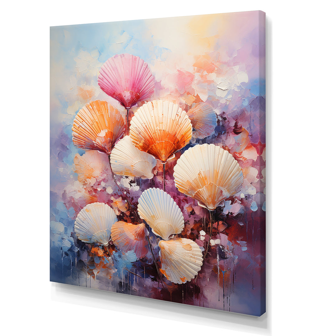 Multicolor Seashells Coastal Collage - Seashell Large Canvas Wall Art