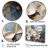 Beige And Blue Seasonal Flowers Composition - Floral Canvas Wall Art