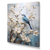 Minimalist Blossoms And Birds Of Spring - Floral Canvas Wall Art