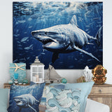 Bull Shark Depths Photography - Shark Framed Canvas Art