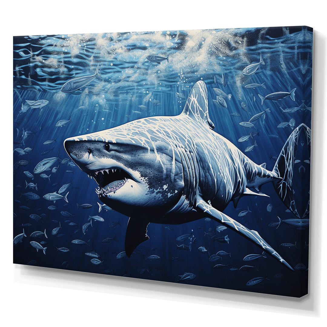 Bull Shark Depths Photography - Shark Framed Canvas Art