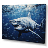 Bull Shark Depths Photography - Shark Framed Canvas Art