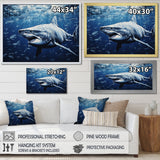 Bull Shark Depths Photography - Shark Framed Canvas Art