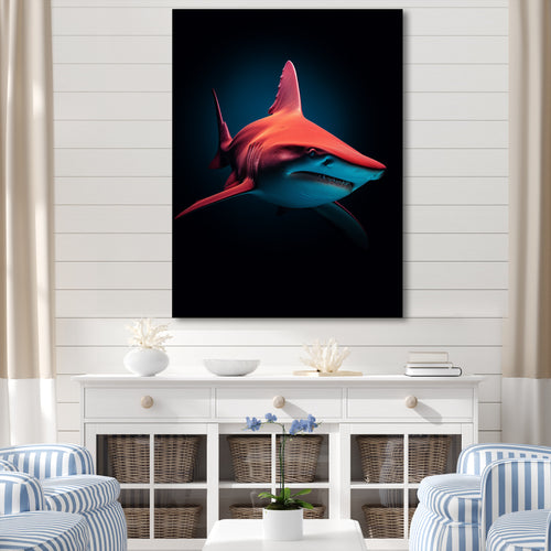 Red Shark Photo Haven - Shark Home Decor Art