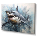 Minimalism Blue Shark Painting - Animals Canvas Wall Art