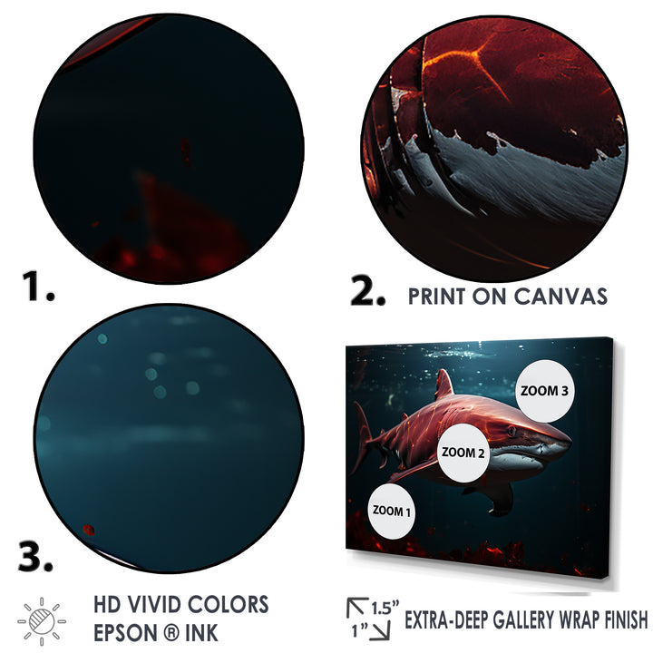 Oceans Red Ghost Shark Photography - Red Shark Wall Art