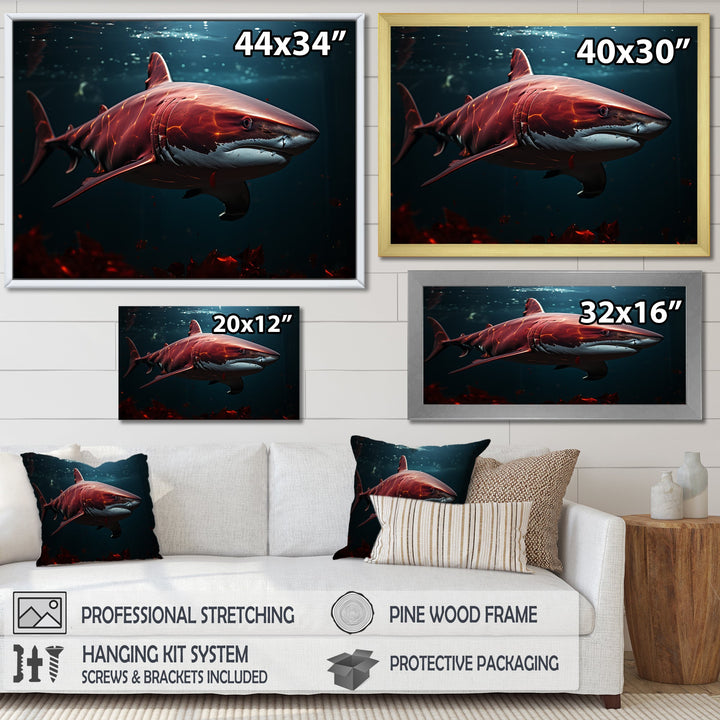 Oceans Red Ghost Shark Photography - Red Shark Wall Art
