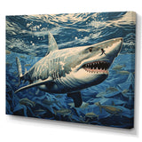 Shark Echo Painting - Shark Framed Canvas Art
