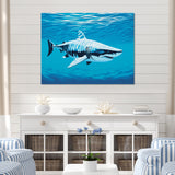 Tiger Shark Territory - Shark Living Room Wall Art