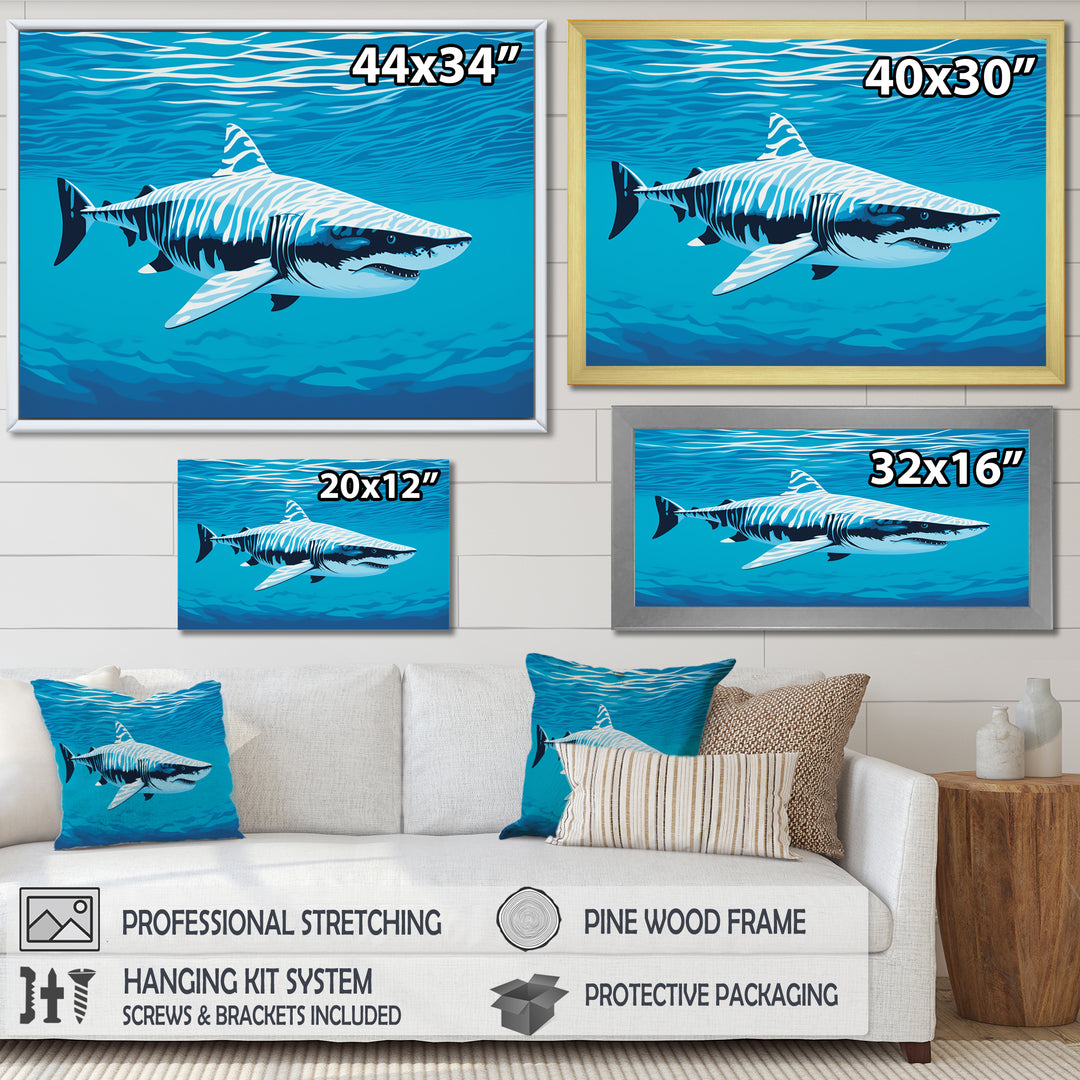Tiger Shark Territory - Shark Living Room Wall Art