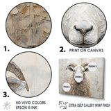 Cozy Beige Minimalism Sheep - Sheep Canvas Wall Art