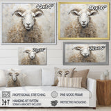 Cozy Beige Minimalism Sheep - Sheep Canvas Wall Art