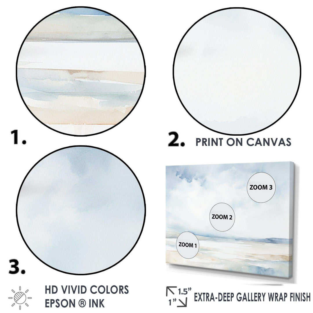Minimalism Cloudy Sky Scenery II - Landscapes Canvas Wall Art