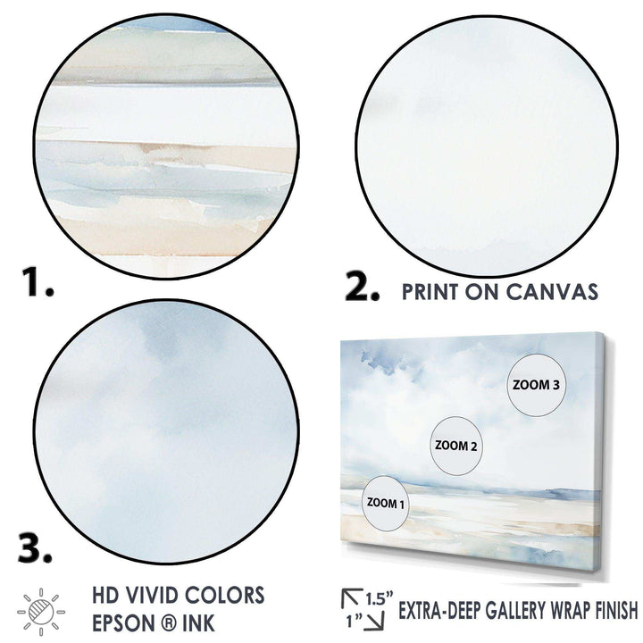 Minimalism Cloudy Sky Scenery II - Landscapes Canvas Wall Art