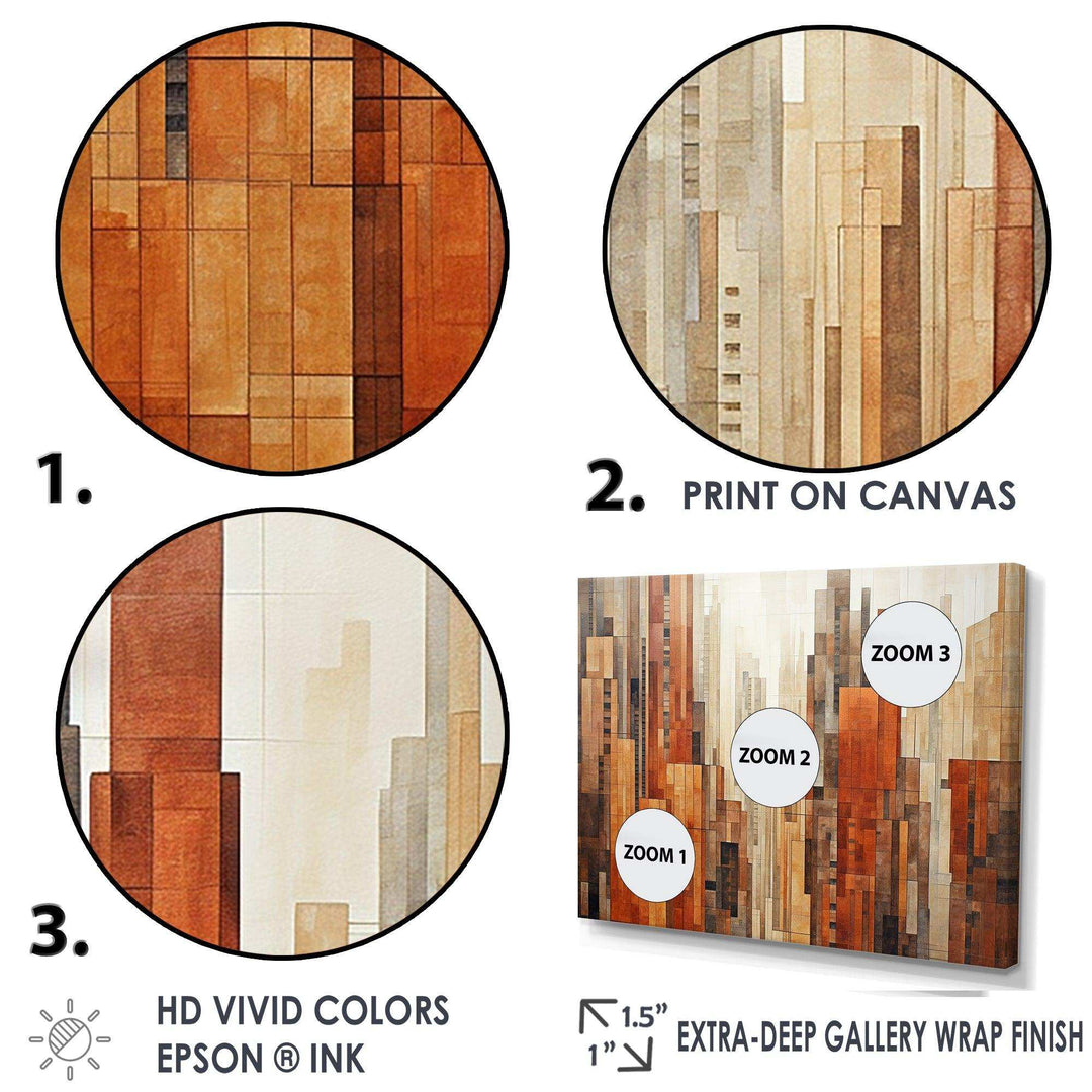 Caramel Columns Skycrapers Dream III - Architecture Canvas Wall Art