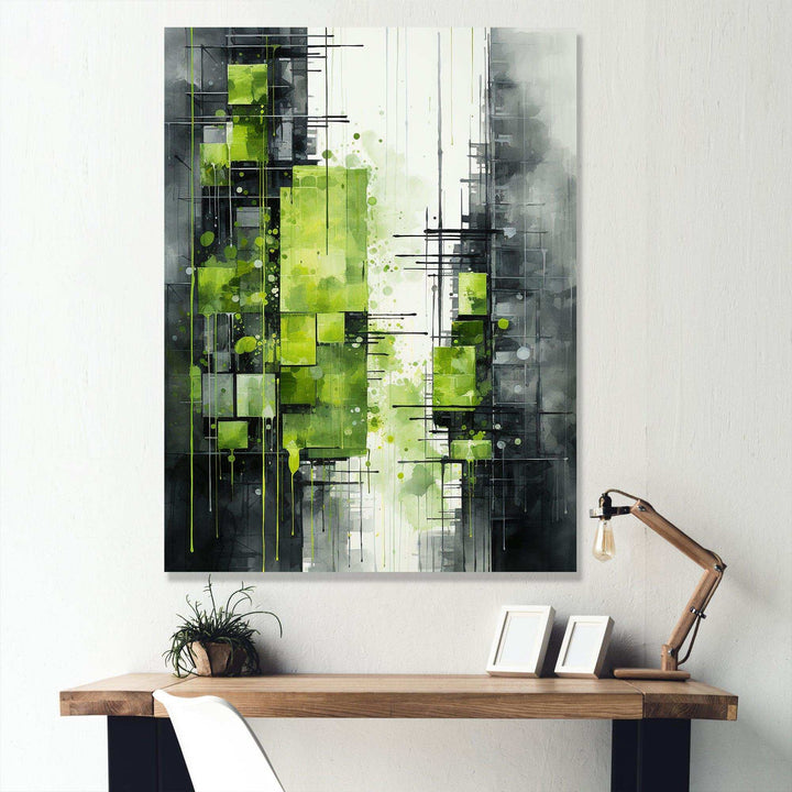 Lime Lofts Skyscraper City Horizon II - Architecture Canvas Wall Art