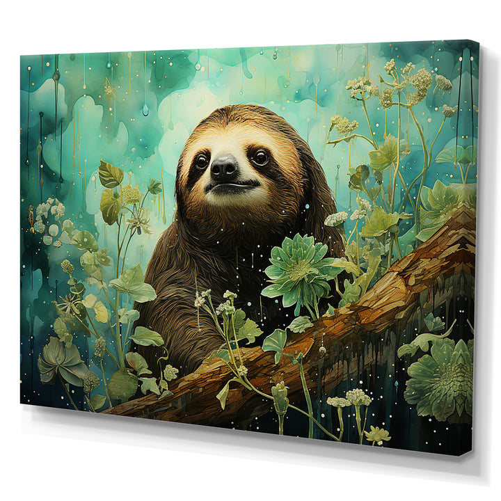 Sloth Jade Journey - Sloth Wall Art Prints