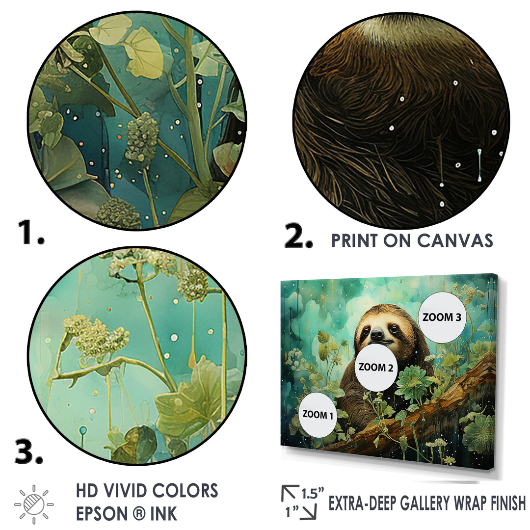 Sloth Jade Journey - Sloth Wall Art Prints
