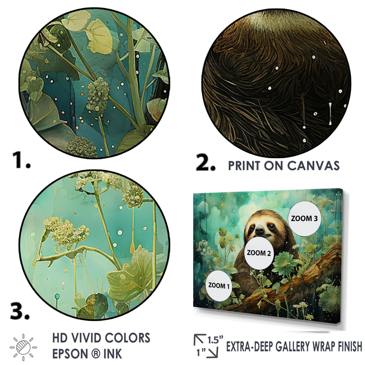 Sloth Jade Journey - Sloth Wall Art Prints
