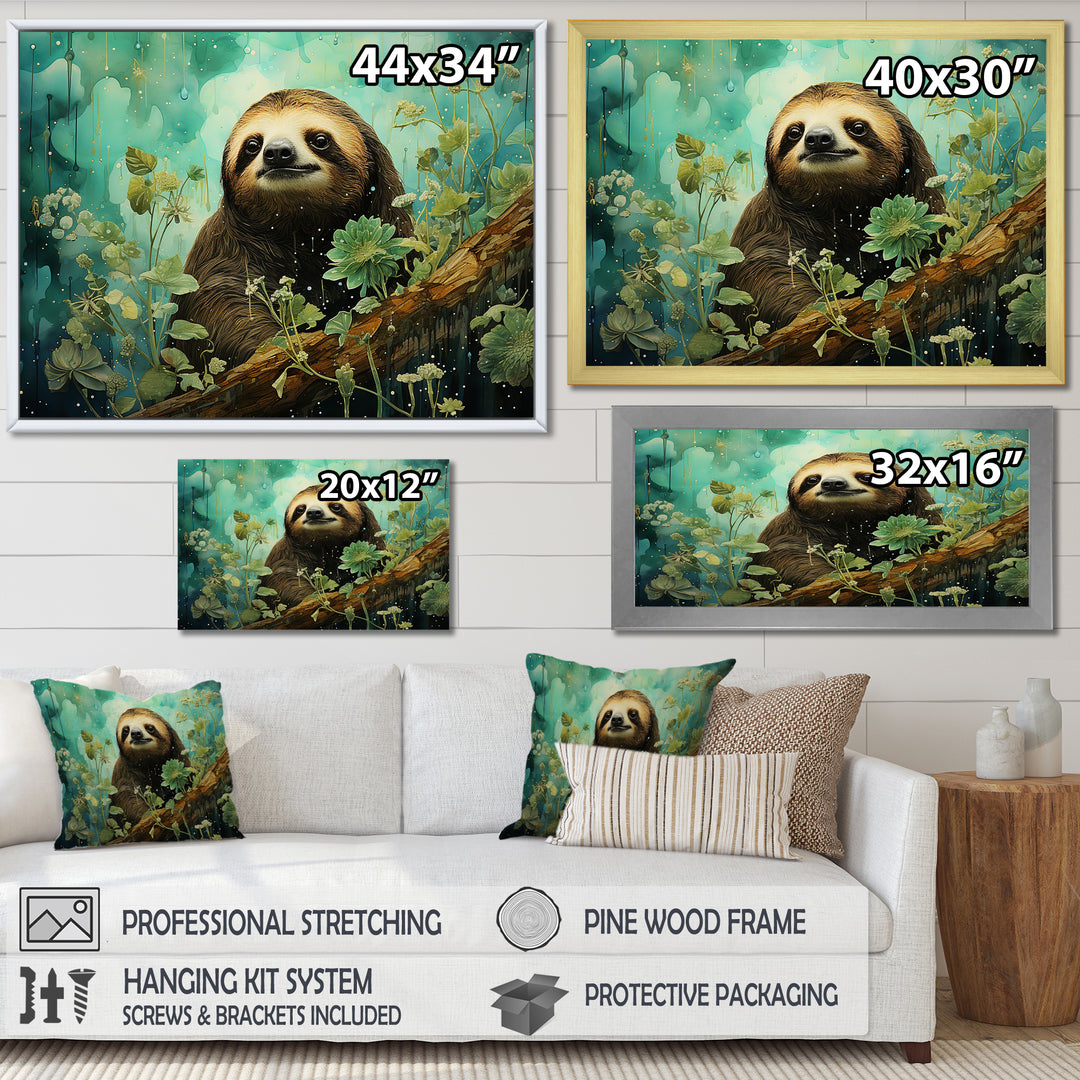 Sloth Jade Journey - Sloth Wall Art Prints
