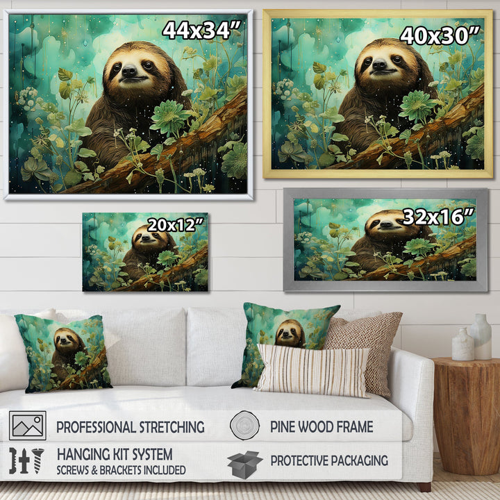 Sloth Jade Journey - Sloth Wall Art Prints