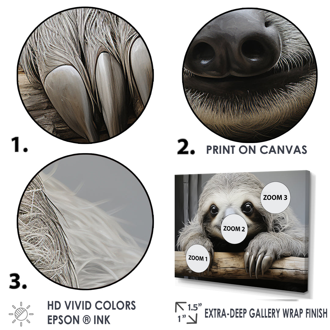Mellow Sloth - Beige Sloth Wall Art