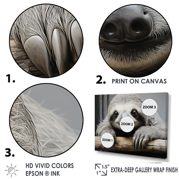 Mellow Sloth - Beige Sloth Wall Art
