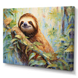 Mellow Climbing Sloth - Sloth Framed Canvas Art