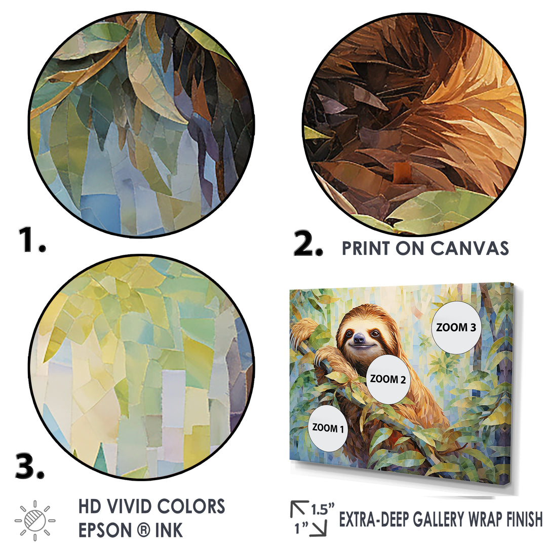 Mellow Climbing Sloth - Sloth Framed Canvas Art