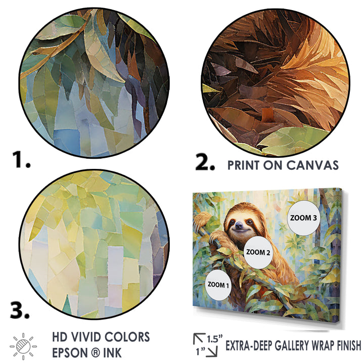 Mellow Climbing Sloth - Sloth Framed Canvas Art