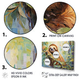 Mellow Climbing Sloth - Sloth Framed Canvas Art