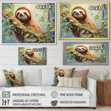 Mellow Climbing Sloth - Sloth Framed Canvas Art