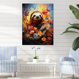 Mellow Flower Sloth - Sloth Home Decor Art