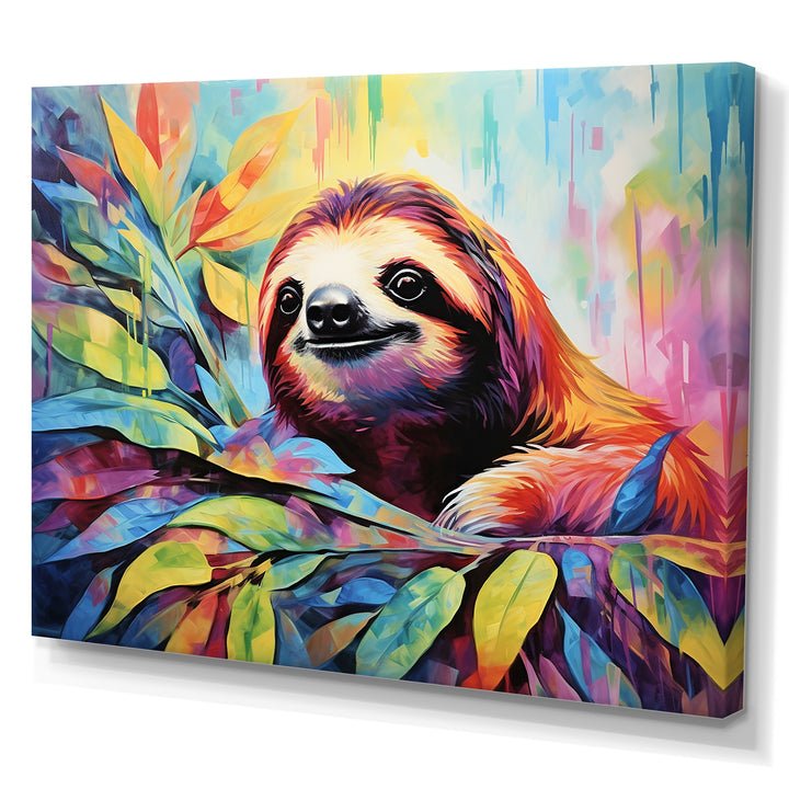 Colorful Pop Art Sloth - Sloth Living Room Wall Art