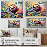 Colorful Pop Art Sloth - Sloth Living Room Wall Art