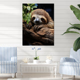 Rustic Repose Sloth - Sloth Canvas Wall Art
