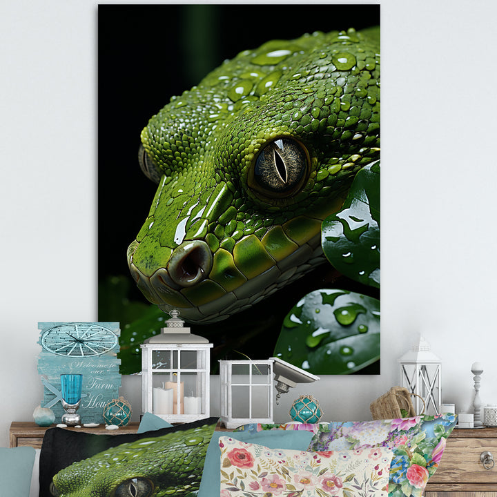 Coiled Emerald Snake - Snake Wall Decor