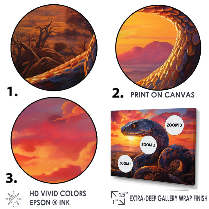 Desert Serpents At Sundown - Coral Snake Wall Art
