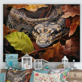 Foliage Slytherin Autumn Snakes - Brown Snake Wall Art