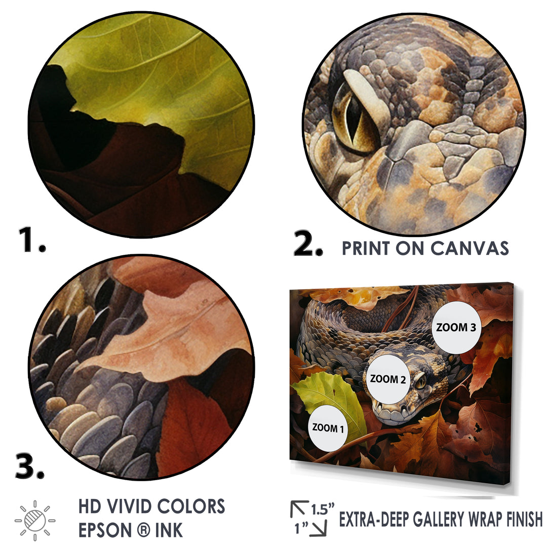 Foliage Slytherin Autumn Snakes - Brown Snake Wall Art