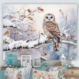 Winter Snowy Owl Charm Landscape - Landscapes Canvas Wall Art