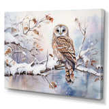 Winter Snowy Owl Charm Landscape - Landscapes Canvas Wall Art