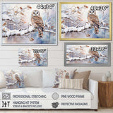 Winter Snowy Owl Charm Landscape - Landscapes Canvas Wall Art